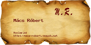 Mács Róbert névjegykártya