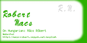 robert macs business card
